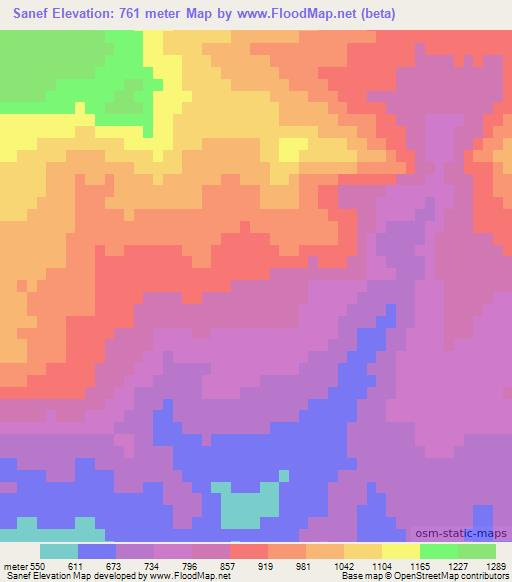Sanef,Algeria Elevation Map
