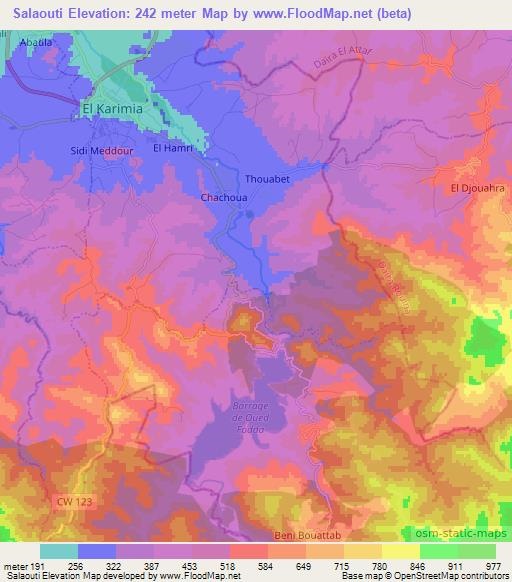 Salaouti,Algeria Elevation Map