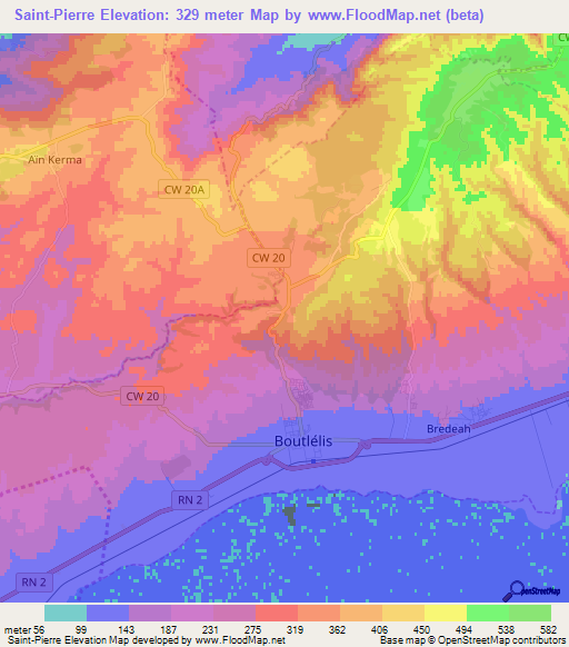 Saint-Pierre,Algeria Elevation Map