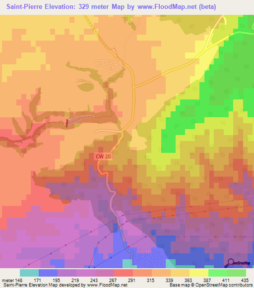 Saint-Pierre,Algeria Elevation Map