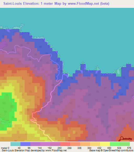 Saint-Louis,Algeria Elevation Map