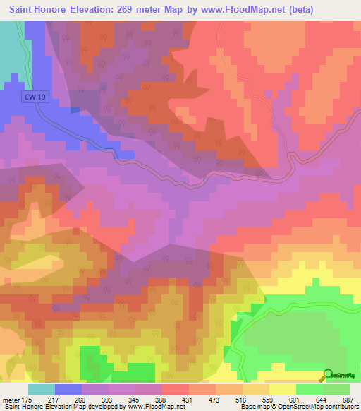 Saint-Honore,Algeria Elevation Map