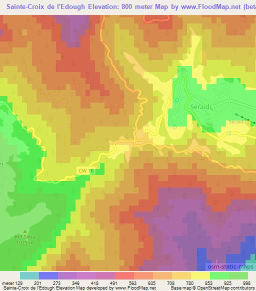 Sainte-Croix de l'Edough,Algeria Elevation Map