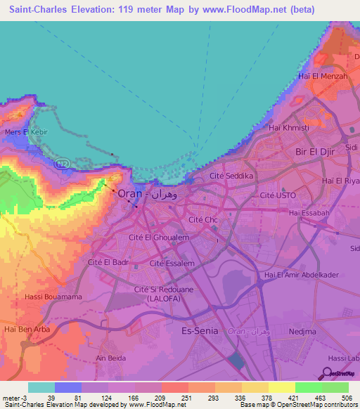 Saint-Charles,Algeria Elevation Map