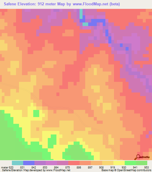 Safene,Algeria Elevation Map