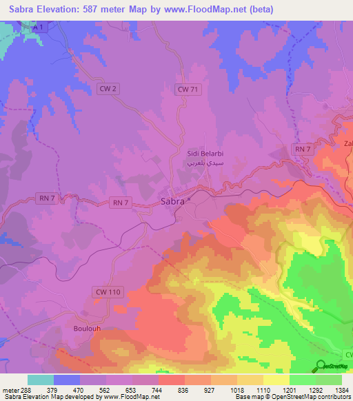 Sabra,Algeria Elevation Map