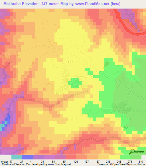 Makhraba,Jordan Elevation Map
