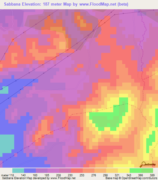 Sabbana,Algeria Elevation Map
