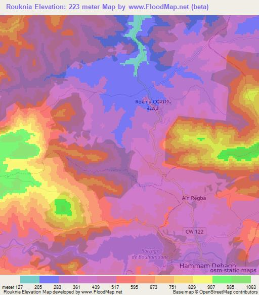 Rouknia,Algeria Elevation Map