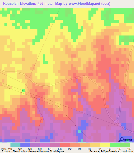 Rouabich,Algeria Elevation Map