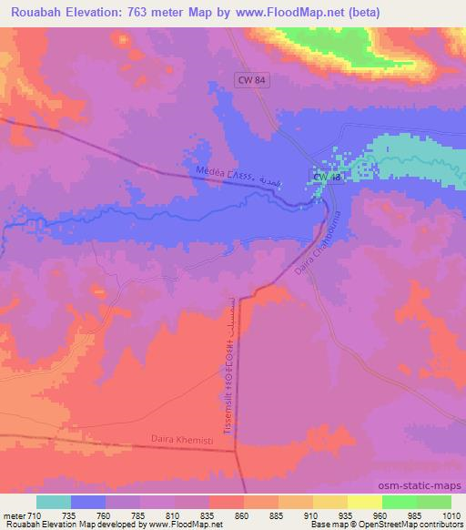 Rouabah,Algeria Elevation Map