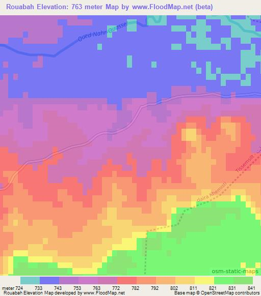 Rouabah,Algeria Elevation Map