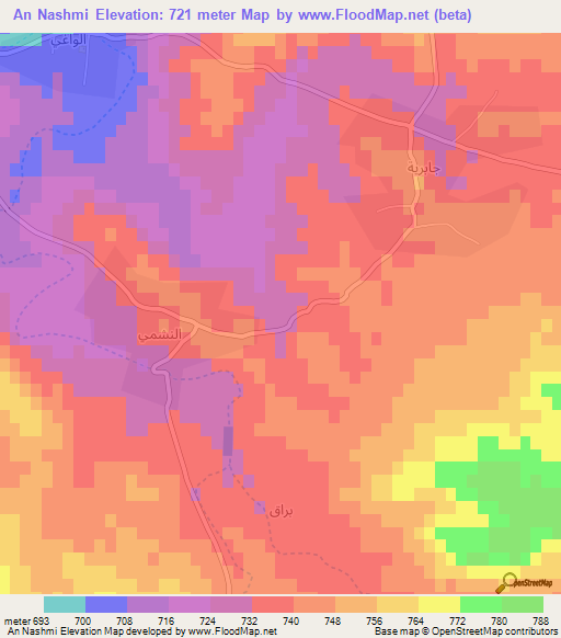 An Nashmi,Syria Elevation Map