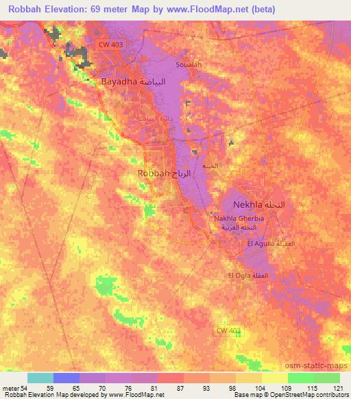 Robbah,Algeria Elevation Map