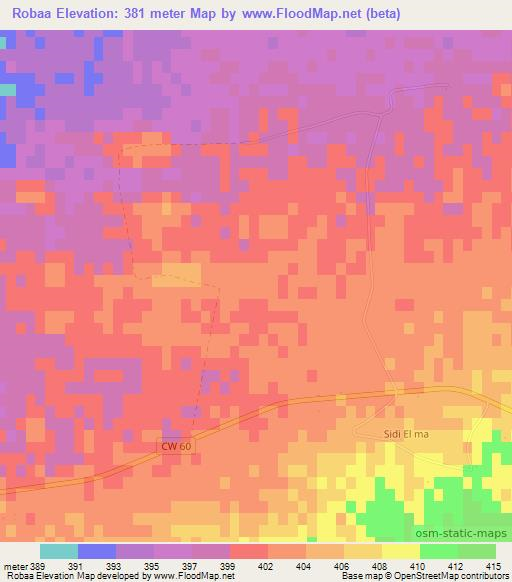 Robaa,Algeria Elevation Map
