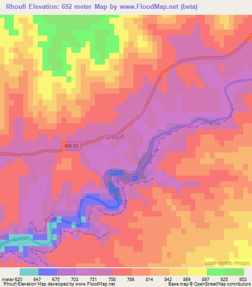Rhoufi,Algeria Elevation Map