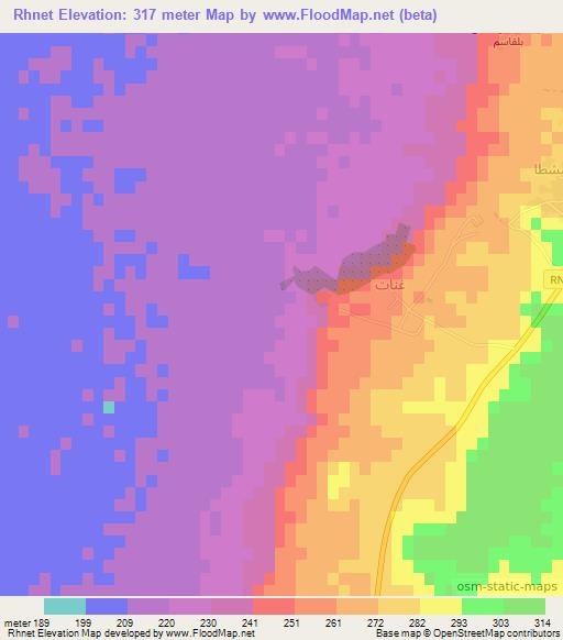 Rhnet,Algeria Elevation Map