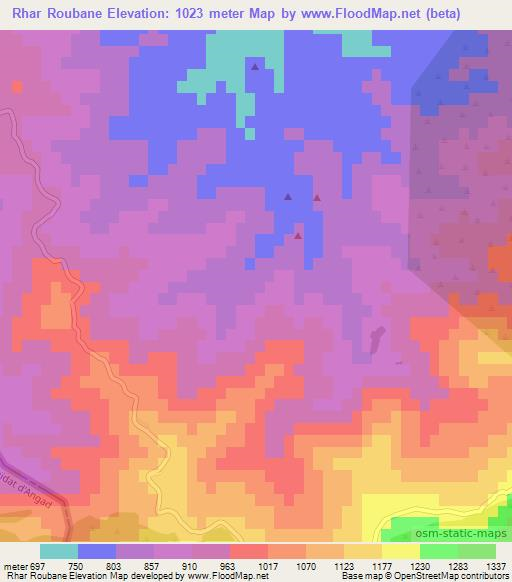 Rhar Roubane,Algeria Elevation Map