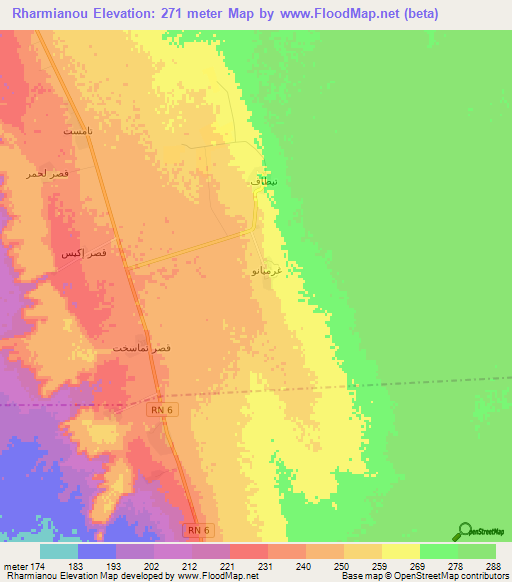 Rharmianou,Algeria Elevation Map
