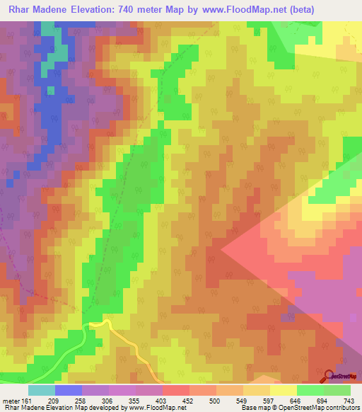 Rhar Madene,Algeria Elevation Map