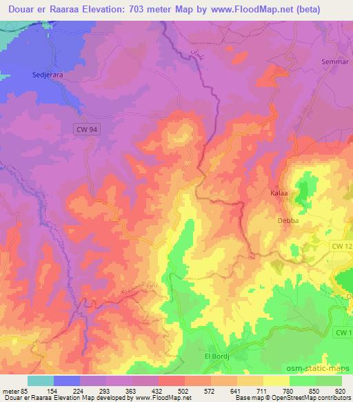 Douar er Raaraa,Algeria Elevation Map