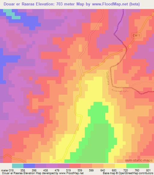 Douar er Raaraa,Algeria Elevation Map