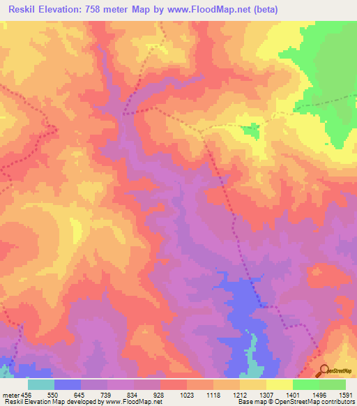 Reskil,Algeria Elevation Map