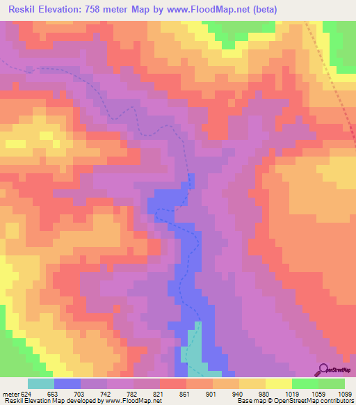 Reskil,Algeria Elevation Map