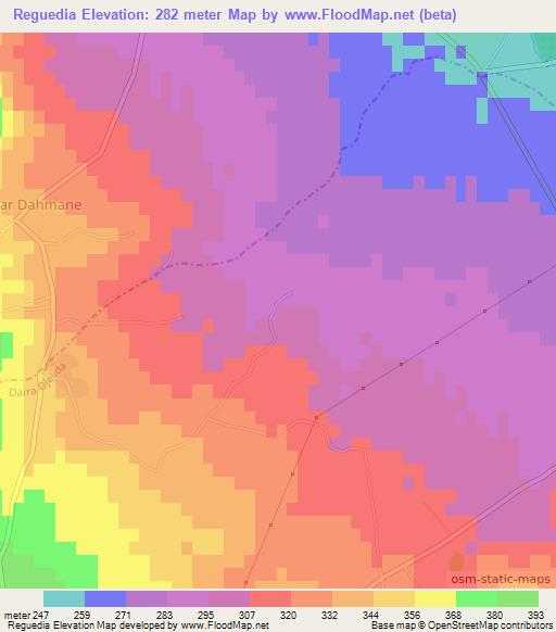 Reguedia,Algeria Elevation Map
