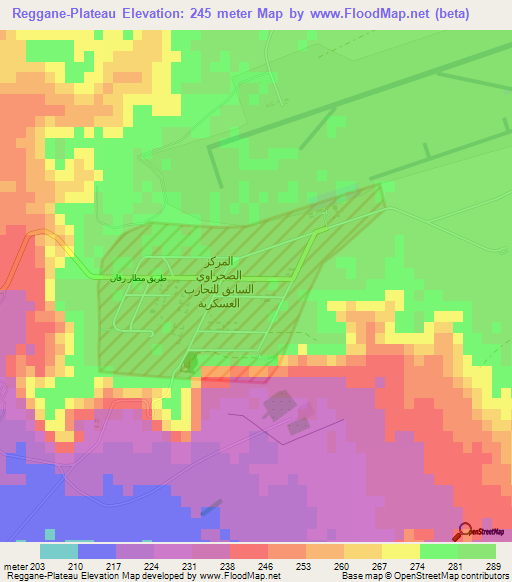 Reggane-Plateau,Algeria Elevation Map
