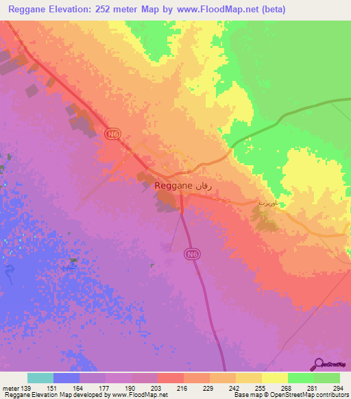 Reggane,Algeria Elevation Map
