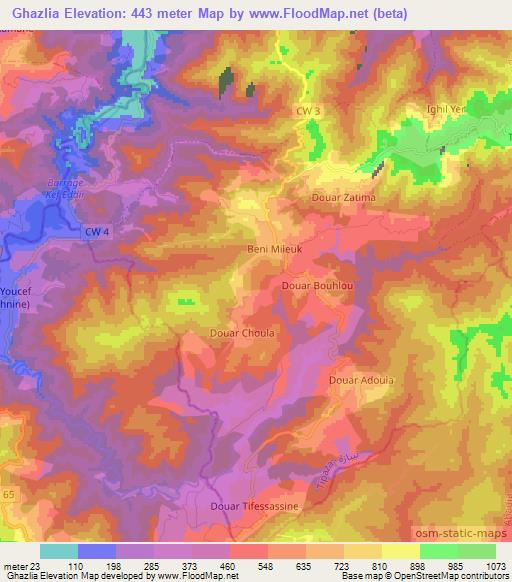 Ghazlia,Algeria Elevation Map