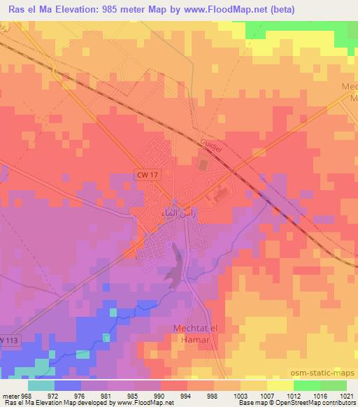 Ras el Ma,Algeria Elevation Map