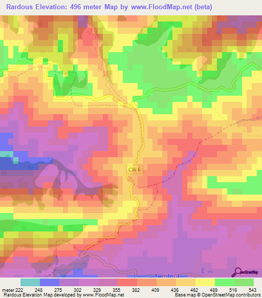 Rardous,Algeria Elevation Map