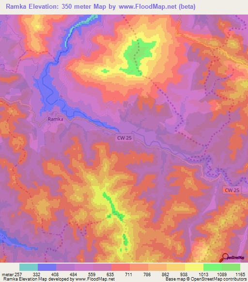Ramka,Algeria Elevation Map