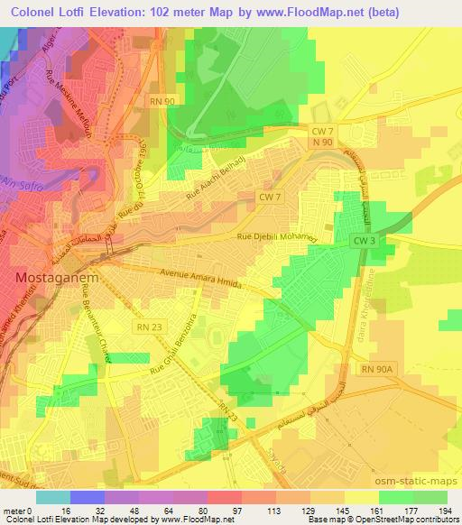 Colonel Lotfi,Algeria Elevation Map