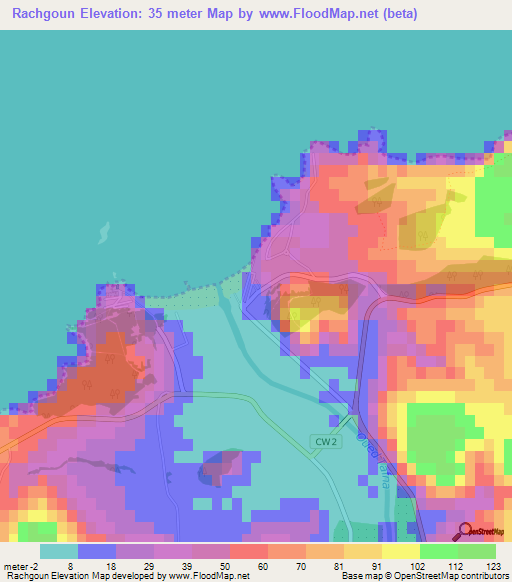 Rachgoun,Algeria Elevation Map