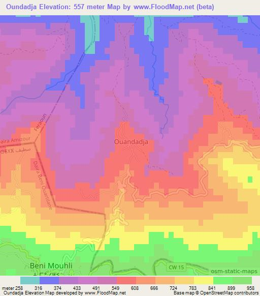 Oundadja,Algeria Elevation Map