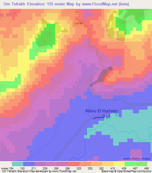 Om Tefrakh,Algeria Elevation Map