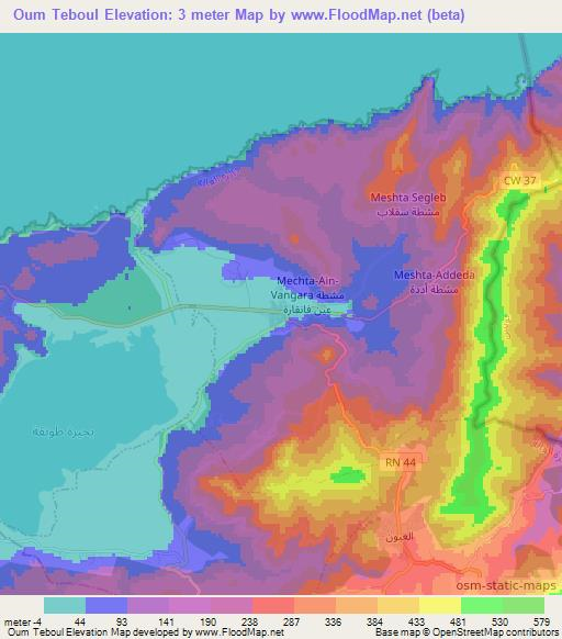 Oum Teboul,Algeria Elevation Map