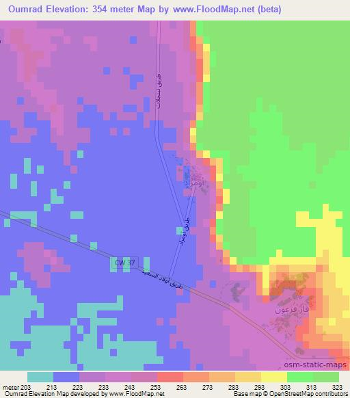 Oumrad,Algeria Elevation Map