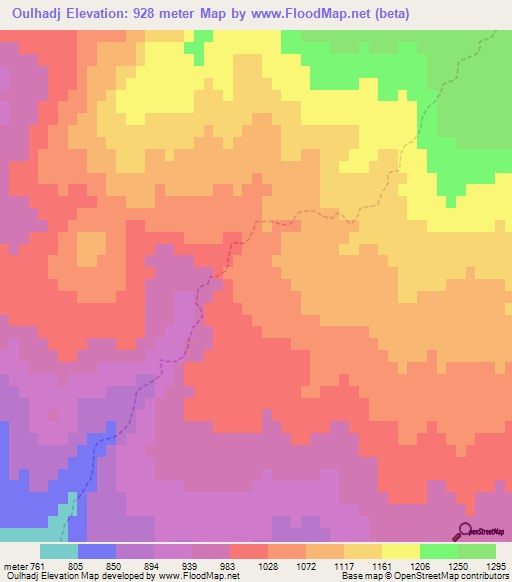 Oulhadj,Algeria Elevation Map