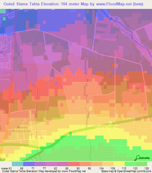 Ouled Slama Tahta,Algeria Elevation Map