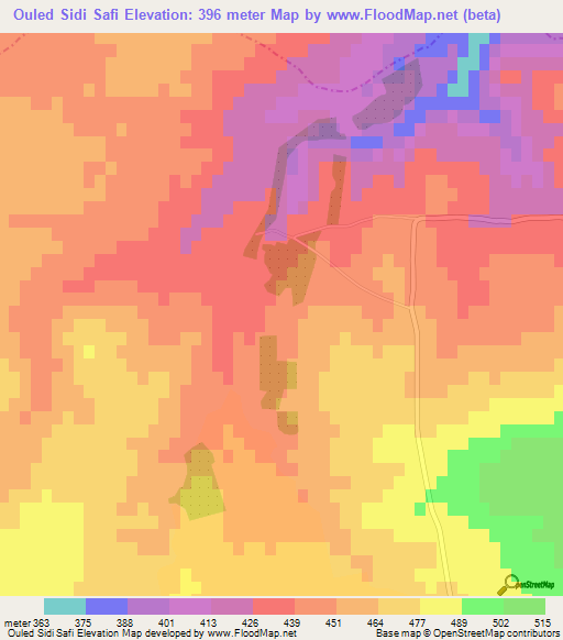 Ouled Sidi Safi,Algeria Elevation Map