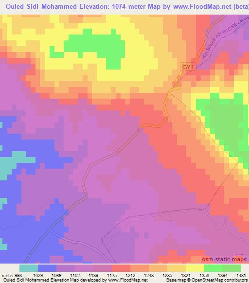 Ouled Sidi Mohammed,Algeria Elevation Map
