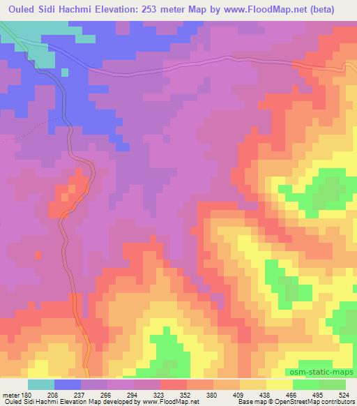 Ouled Sidi Hachmi,Algeria Elevation Map