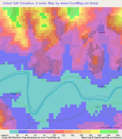 Ouled Safi,Algeria Elevation Map