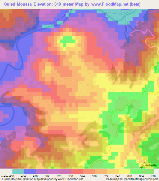 Ouled Moussa,Algeria Elevation Map
