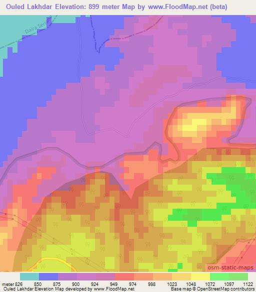Ouled Lakhdar,Algeria Elevation Map