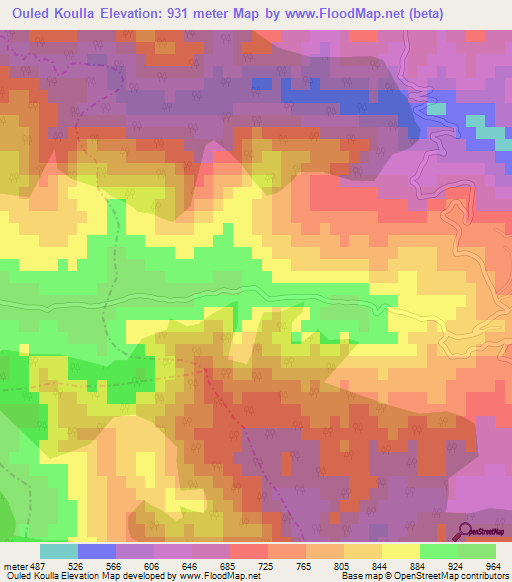 Ouled Koulla,Algeria Elevation Map